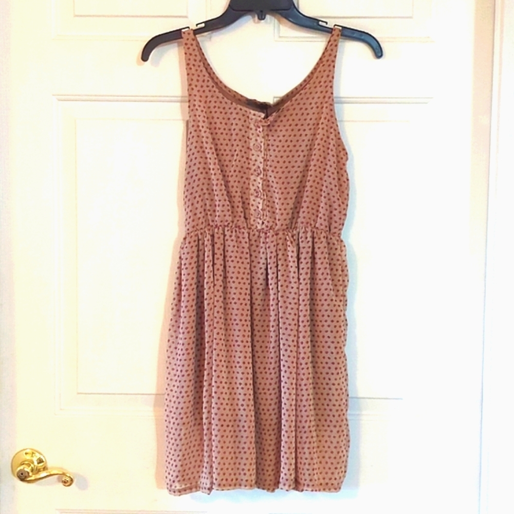 Elastic waist coffee colored dress